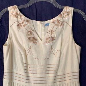 Antonio Melani cream embroidered dress, size 2